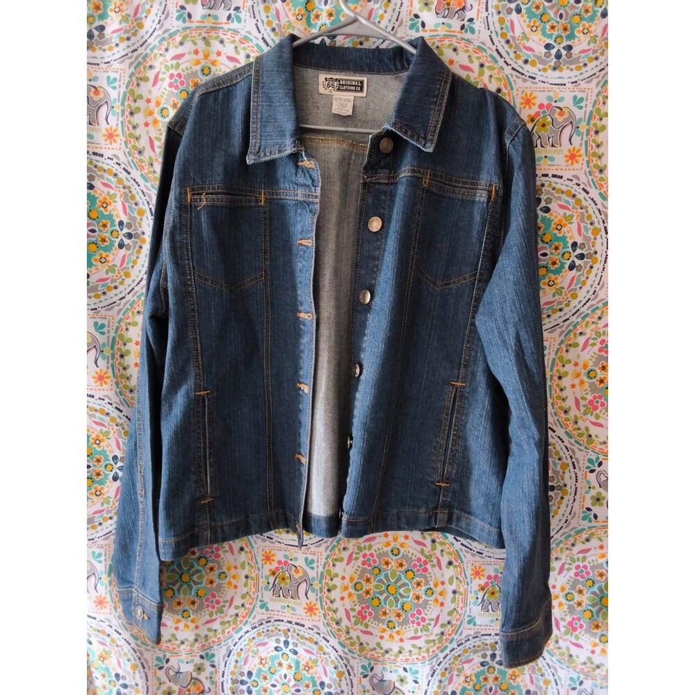 Route 66 Original Clothing Co. Denim Jacket  Women's XL Blue Y2K Soft Denim